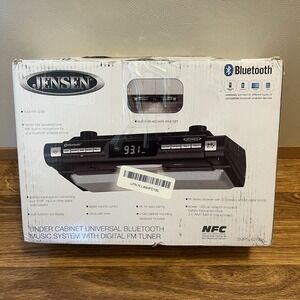 Under Cabinet Universal Bluetooth Music System Digital FM Jensen New Damaged Box